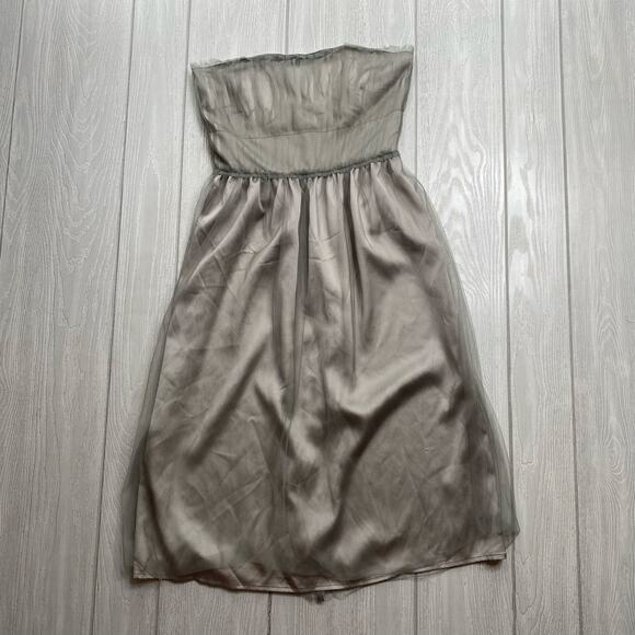 Line + Dot Women's Silver Gray Strapless Tulle Dress Size XS X-Small - Picture 1 of 7
